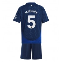 Fotballdrakt Barn Manchester United Harry Maguire #5 Bortedraktsett 2024-25 Kortermet (+ Korte bukser)